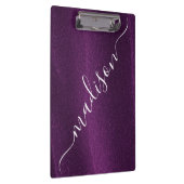 パープルグリッターカスタムきらめくパーソナライズされた名 クリップボード (右)