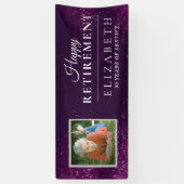 パープルグリッターカスタムフォト退職パーティーバーン 横断幕 (縦)