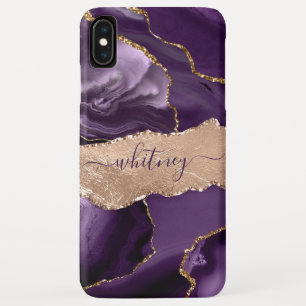 パープルグリッターガーリーバラスタイリッシュ金ゴールド iPhone XS MAXケース