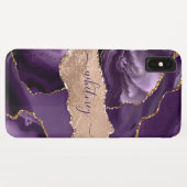 パープルグリッターガーリーバラスタイリッシュ金ゴールド Case-Mate iPhoneケース (裏面(横))