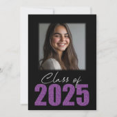 パープルグリッタークラス2025フォトオープンハウス 招待状 (正面)