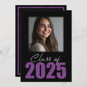 パープルグリッタークラス2025フォトオープンハウス 招待状 (正面/裏面)