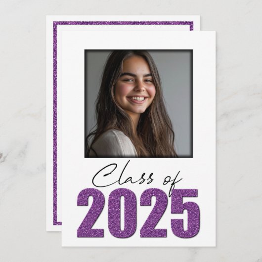 パープルグリッタークラス2025写真発表 招待状 (正面/裏面)