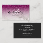 パープルグリッターグラデーションキュラシブモノグラムサロンメイクアップ 名刺 (正面/裏面)