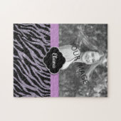 パープルグリッターグラマカスタマイズル写真 ジグソーパズル (横)