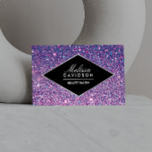 パープルグリッターグラマー美しい名刺 名刺