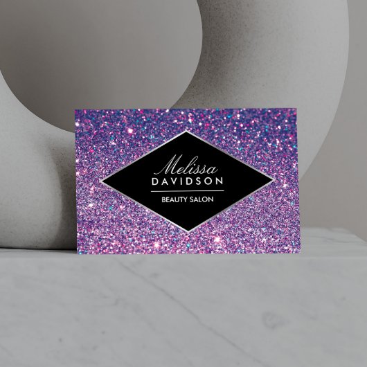 パープルグリッターグラマー美しい名刺 名刺