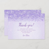 パープルグリッターグラムサンキューカード サンキューカード (正面/裏面)