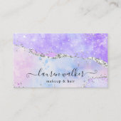 パープルグリッターゴージャスなメイクアップアーティスト 名刺 (正面)