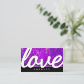 パープルグリッターサロンヘアスタイリストメイクアップアーティストスパ 予約カード (スタンド正面)