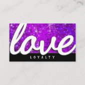 パープルグリッターサロンヘアスタイリストメイクアップアーティストスパ 予約カード (正面)