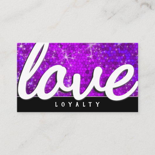 パープルグリッターサロンヘアスタイリストメイクアップアーティストスパ 予約カード (正面)