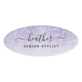 パープルグリッターサロン従業員 名札
