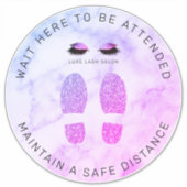 パープルグリッターサロン距離床マーカー シール (正面)