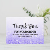 パープルグリッターサンキューメディア挿入 サンキューカード (スタンド正面)