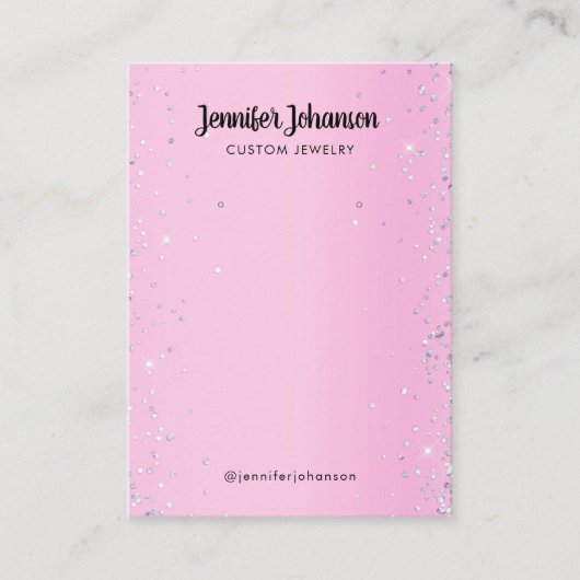 パープルグリッタージュエリーホルダーイヤリングピンクブシン 名刺 (正面)