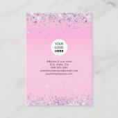 パープルグリッタージュエリーホルダーイヤリングピンクブシン 名刺 (裏面)