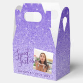 パープルグリッタースウィート16シック写真 フェイバーボックス (オープン)
