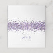 パープルグリッタースクリプトスウィート16誕生日 プレイスカード (外部開封)