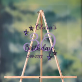 パープルグリッタースター30歳のレトロモダンビデオ アクリルサイン (ニュートラル)