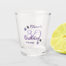 パープルグリッタースター30歳のレトロモダンビデオ ショットグラス