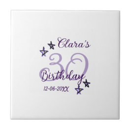 パープルグリッタースター30歳のレトロモダンビデオ タイル