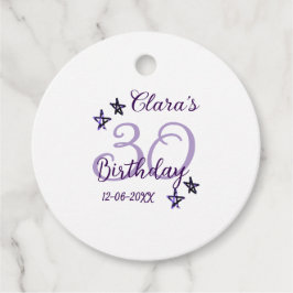 パープルグリッタースター30歳のレトロモダンビデオ フェイバータグ