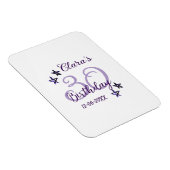 パープルグリッタースター30歳のレトロモダンビデオ マグネット (右側)