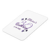 パープルグリッタースター30歳のレトロモダンビデオ マグネット (左側)