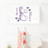 パープルグリッタースター30歳のレトロモダンビデオ 横断幕 (インサイチュ)