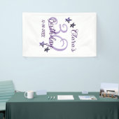 パープルグリッタースター30歳のレトロモダンビデオ 横断幕 (トレードショー)