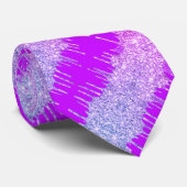 パープルグリッターストライプのネックタイ ネクタイ (ロール)