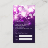 パープルグリッタースパークリー美容師アポイントメント 予約カード (裏面)