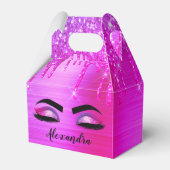 パープルグリッタースパークルアイドラッシュモノグラム名 フェイバーボックス (正面サイド)
