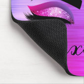 パープルグリッタースパークルアイドラッシュモノグラム名 マウスパッド (コーナー)