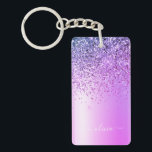 パープルグリッタースパークルグラムメタルモノグラム名 キーホルダー<br><div class="desc">紫色の箔フェイク金属スパークルグリッターブラシ仕上げ金属モノグラム名キーチェーン。これは、最高の甘い16歳の誕生日、結婚ブライダルシャワー、記念日、赤ちゃんシャワーまたはバチェロレッテギフトを作る誰かがグラームの豪華さとシックなスタイルを愛する。</div>