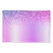 パープルグリッタースパークルグラムメタルモノグラム名 枕カバー (裏面)