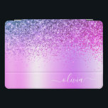 パープルグリッタースパークルグラムメタルモノグラム名 iPad PROカバー<br><div class="desc">紫色の箔フェイク金属スパークルグリッターブラシ仕上げ金属モノグラム名ノートパソコンケース。これは、最高の甘い16歳の誕生日、結婚ブライダルシャワー、記念日、赤ちゃんシャワーまたはバチェロレッテギフトを作る誰かがグラームの豪華さとシックなスタイルを愛する。</div>