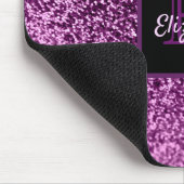 パープルグリッタースパークルモノグラムのの名前 マウスパッド (コーナー)