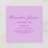 パープルグリッタースパークルラッシュ スクエア名刺 (裏面)