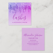 パープルグリッタースパークルラッシュ スクエア名刺 (正面/裏面)