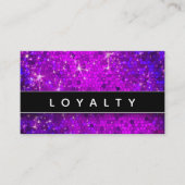 パープルグリッタースパープルヘアスタイリストのメイクアップアーティスト 予約カード (正面)