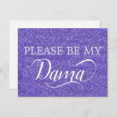 パープルグリッターダマキンセアニェラダマ提案 インビテーションポストカード (正面/裏面)