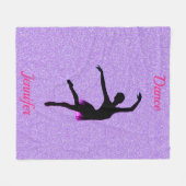 パープルグリッターダンスパーソナライズされたフリースブランケット フリースブランケット (正面(横))