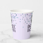 パープルグリッターディスコ2桁時代誕生日 紙コップ (右)