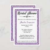 パープルグリッタートリム – 3x5ブライダルシャワー招待状 招待状 (正面/裏面)