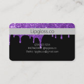 パープルグリッタードリップクレジットカードビジネスカード 名刺 (裏面)