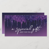 パープルグリッタードリップサロンスパギフト証明書 (正面/裏面)