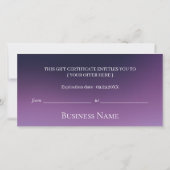 パープルグリッタードリップサロンスパギフト証明書 (裏面)