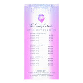 パープルグリッタードリップストロベリーデザートスイートメニュー ラックカード (正面)